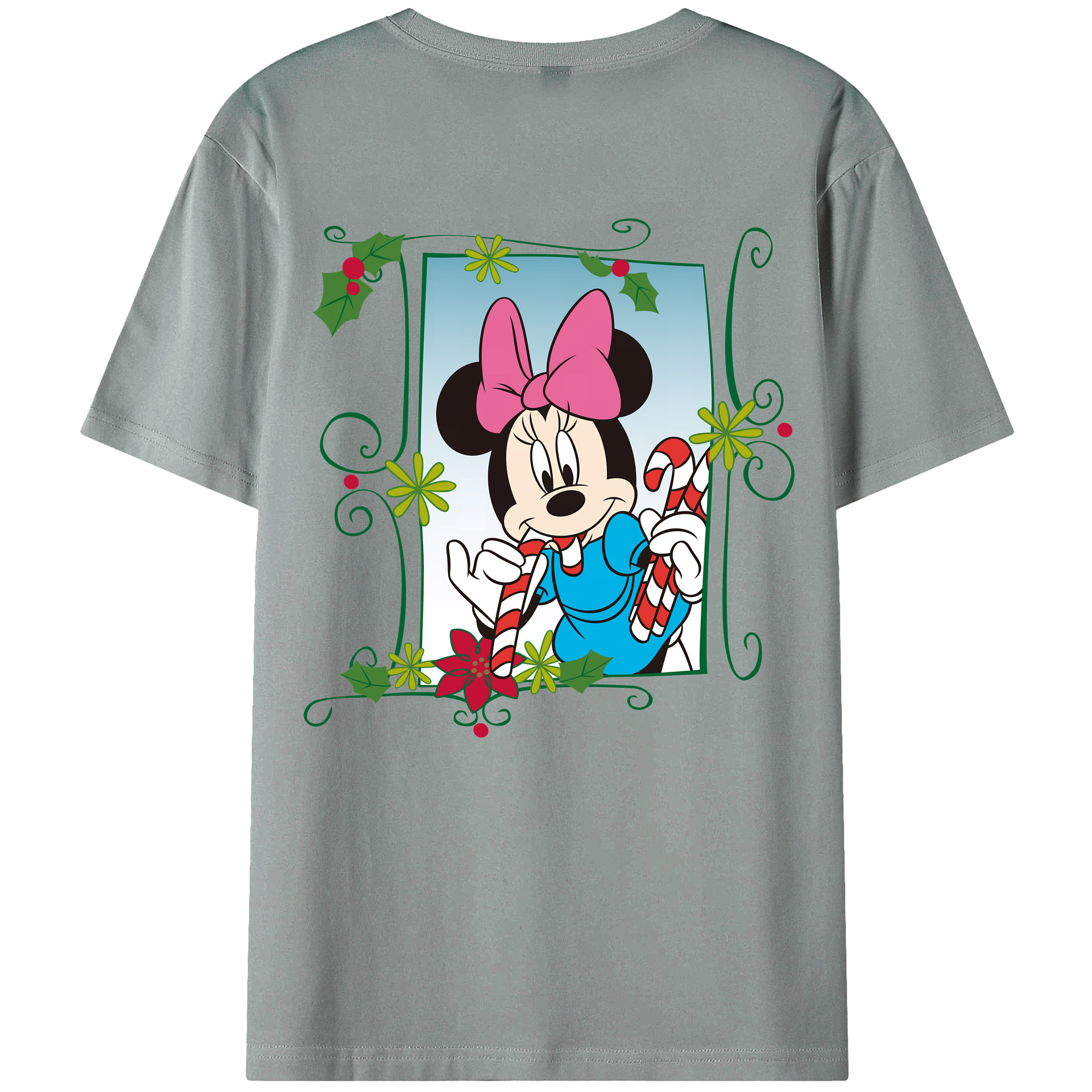 （画像用） ミッキーマウス Mickey Mouse 綿100％ メンズ半袖Tシャツ（バックプリント） 通気性